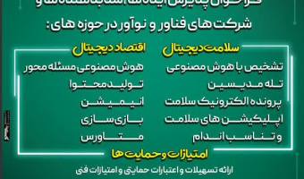 فراخوان پذیرش ایده ها، شتابدهنده ها و شرکت های فناور و نوآور در حوزه های سلامت دیجیتال و اقتصاد دیجیتال